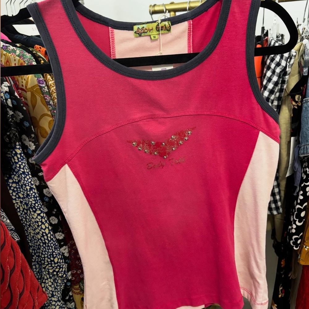 Body Talk Women's Two-Tone Pink Tank Top